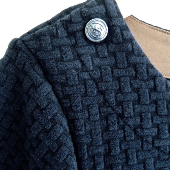 Lands' End Black Textured Knit Shift Dress L (14-16) - Picture 4 of 7